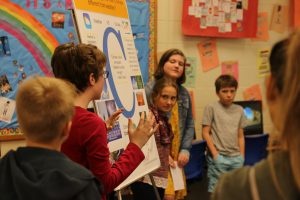 Oyster River Middle School students present about the differences between climate and weather (source: UNH Extension)